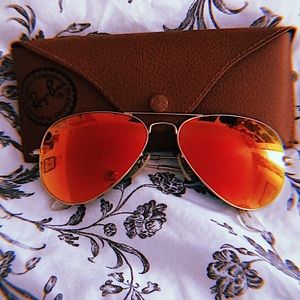 Ray-Ban 55 Original Aviator Mirrored Sunglasses
